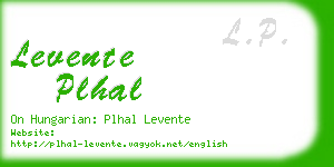 levente plhal business card